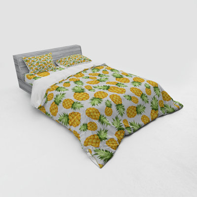 Ensemble de housse de couette jaune en microfibre