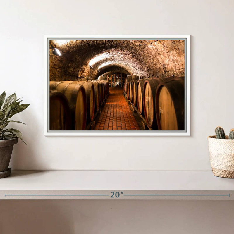 Barils de vin Winery, Cadre flottant blanc, 13 po x 9 po