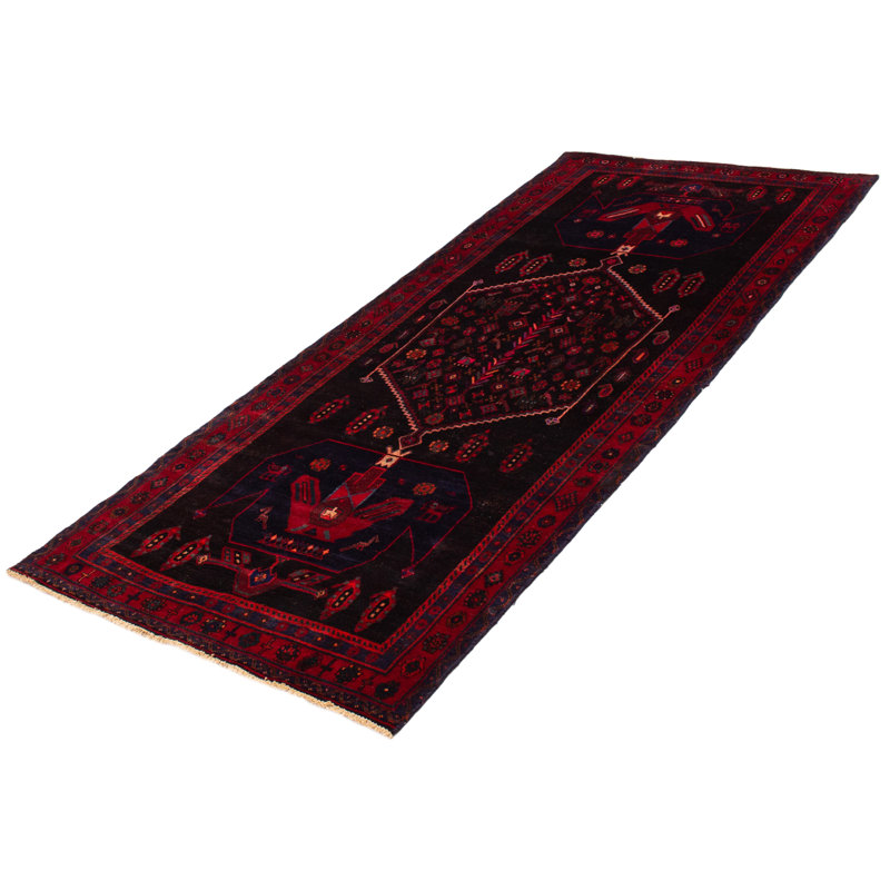 Tapis noir en laine 4 pi 8 po x 11 pi 0 po Konya