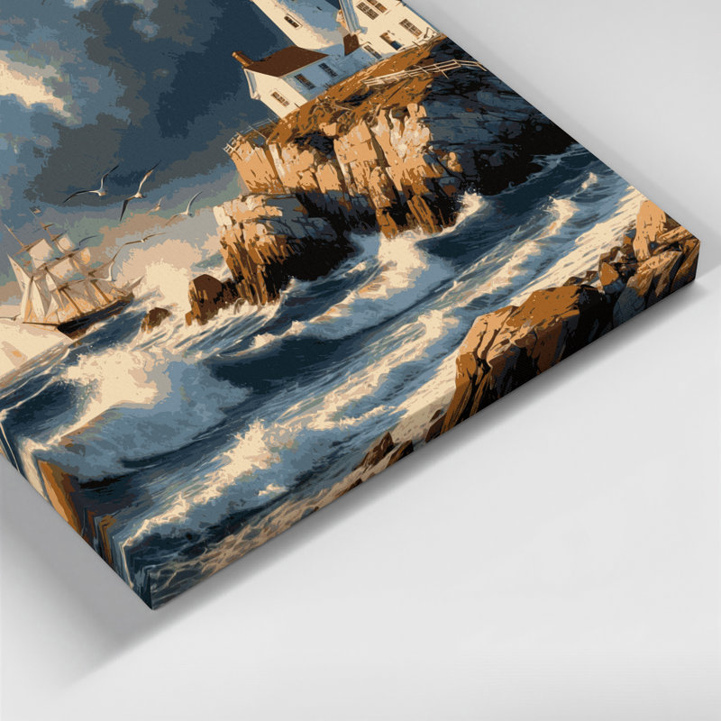 Art mural sur toile noir, "Nautical New England", H 8 po x l 10 po