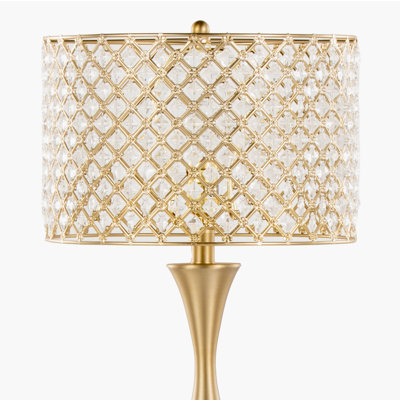 Topaz 27" Contemporary Metal Table Lamp With Clear K9 Crystal And Metal Shade From Grandview Gallery