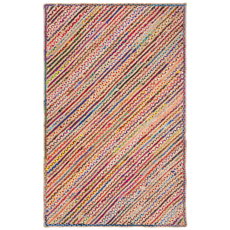 Polegate Hand Woven Jute, Cotton Rug, Rectangle 5' x 8'