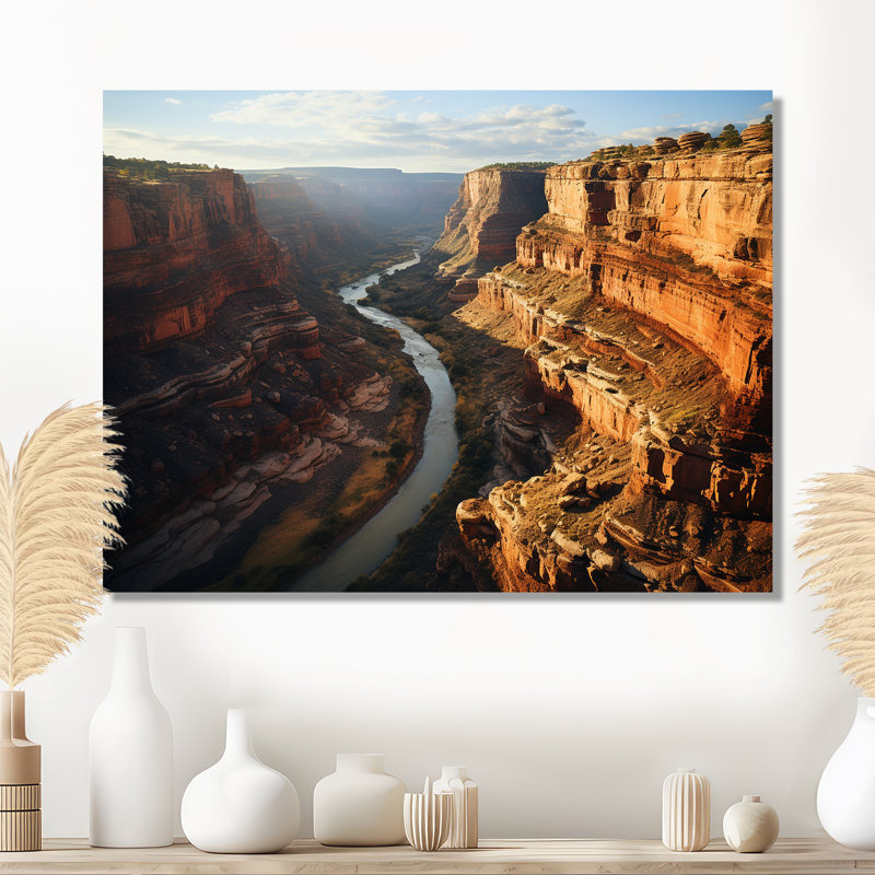 Canyon de Shelly, rivière de montagne de l'Arizona - art mural Canyon, Métal métal, H 24 po x l 32 po x P 1 po