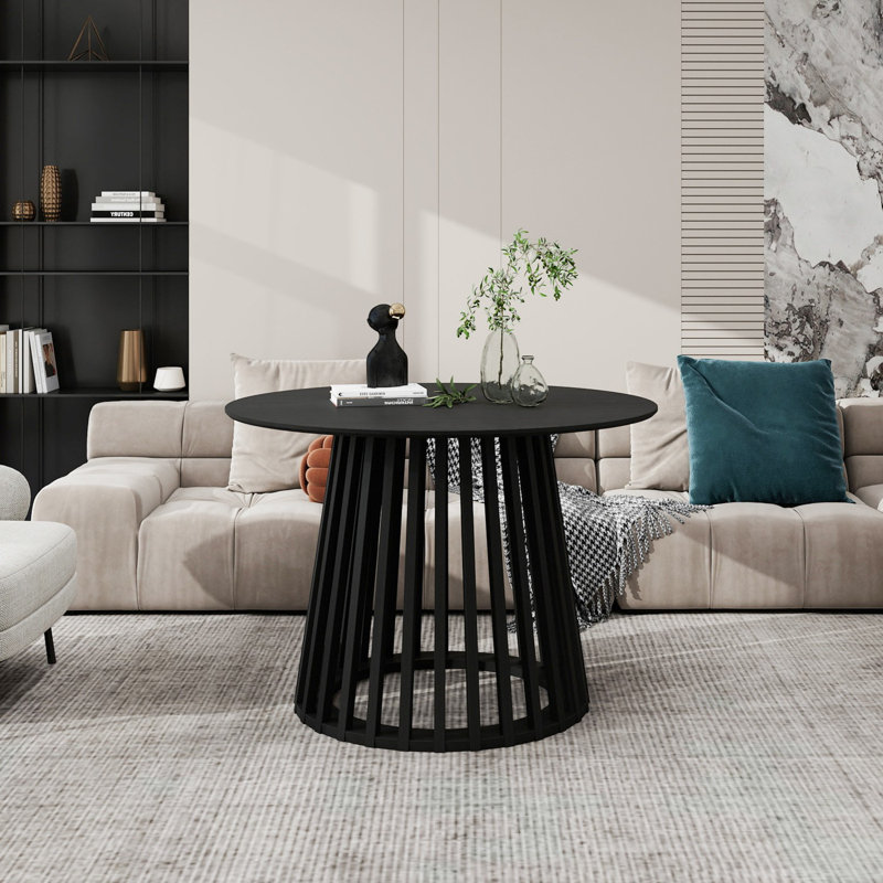 Small Round Dining Table for 4, Black