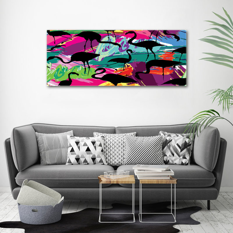 Flamingos 1 Piece Wall Art on Canvas