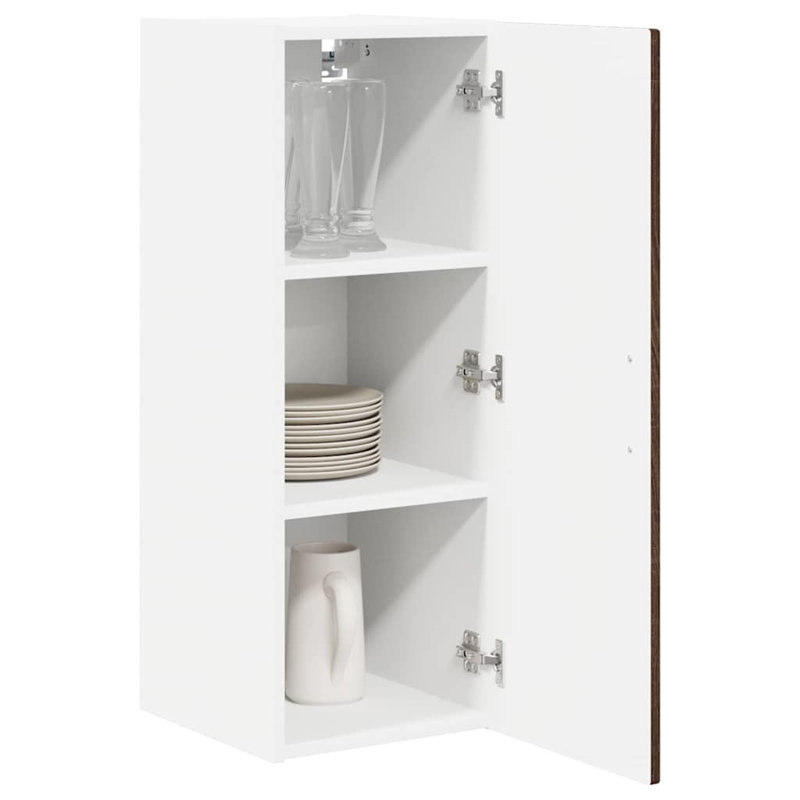 Vidaxl Kitchen Wall Cabinet Smoked Oak 50 X 31 X 80 Cm Engineered Wood, 80cm H x 40cm W x 31cm D, Brown Oak