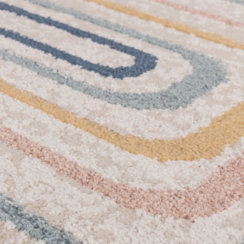 Deran Pulse Geo Cream/Multi Area Rug, Rectangle 160 x 220 cm
