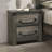 Rustic Grey Nightstand with Antique Brass Colour Drop Handles