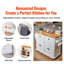 Chariot pour îlot de cuisine - l 35,4 po - bois massif - 1 pièce - blanc-534272508
