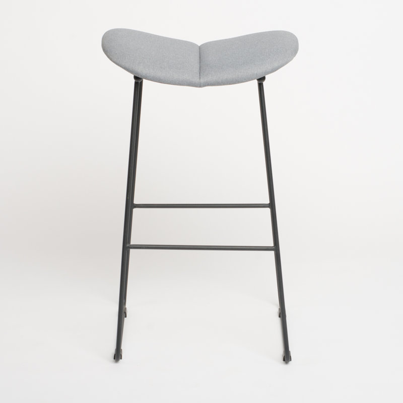 Tabouret de bar System Steel avec structure solide, mousse haute densité, tissu tissé, gris
