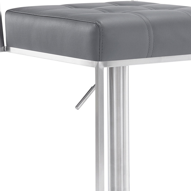 Tabouret de bar rotatif à hauteur ajustable Fiorillo, gris, Argent
