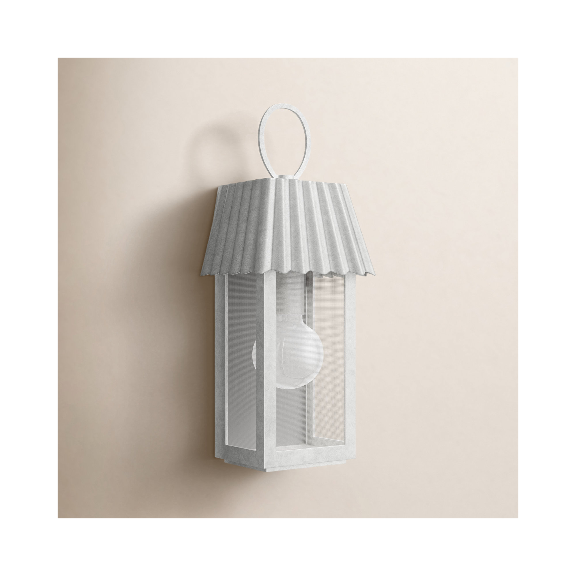 Godin Single Light Outdoor Wall Light, Galvanized, 16.50" H x 6.25" W x 5.25" D 