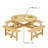 Spacious Rustic Wood Patio Tables With Umbrella Hole And Benches