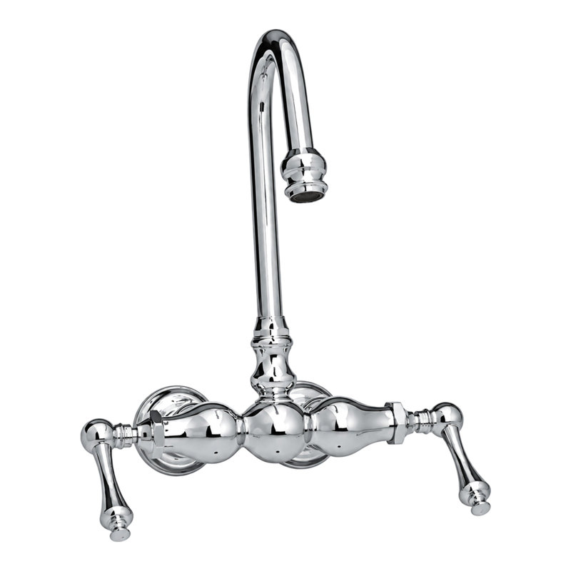 Robinet de baignoire 3 boules avec col de cygne et poignées levier de Strom Living, Chrome chrome