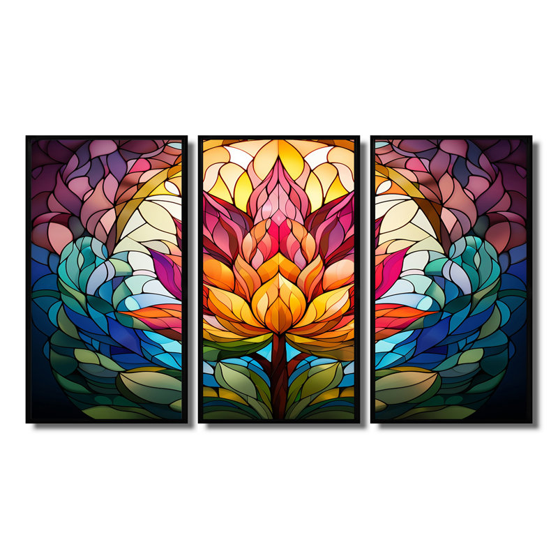 Ensemble de salon Tarcia - Lotus, Cadre flottant noir, H 28 po x l 36 po x P 1 po