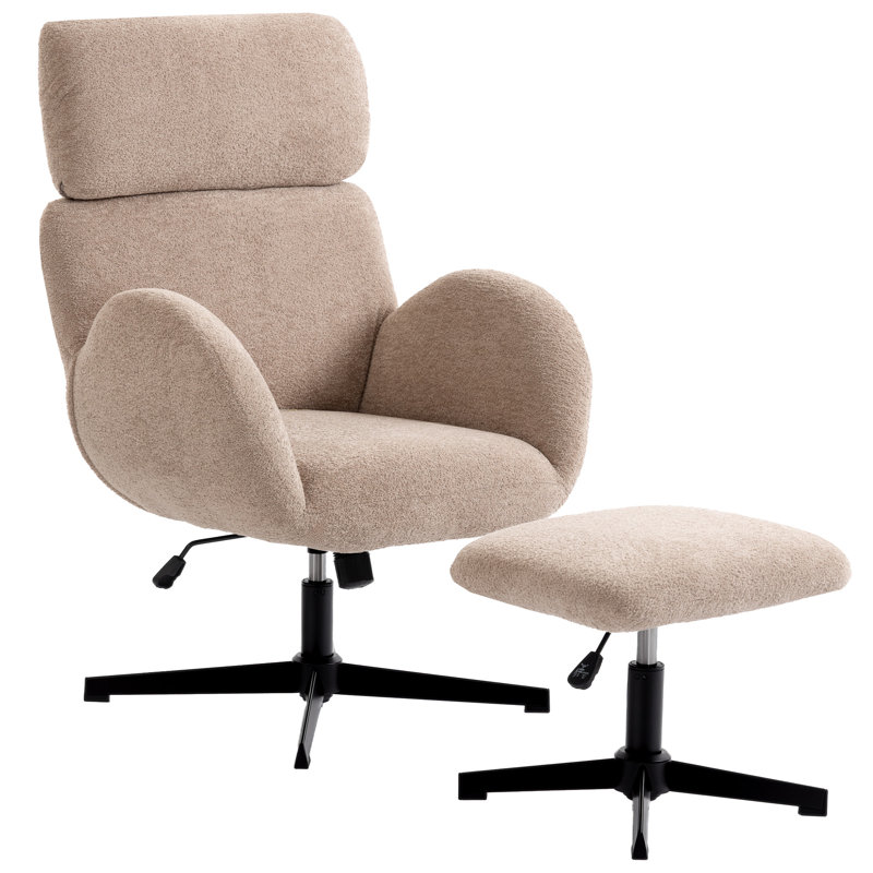 Upholstered Swivel Accent Chair, Brown