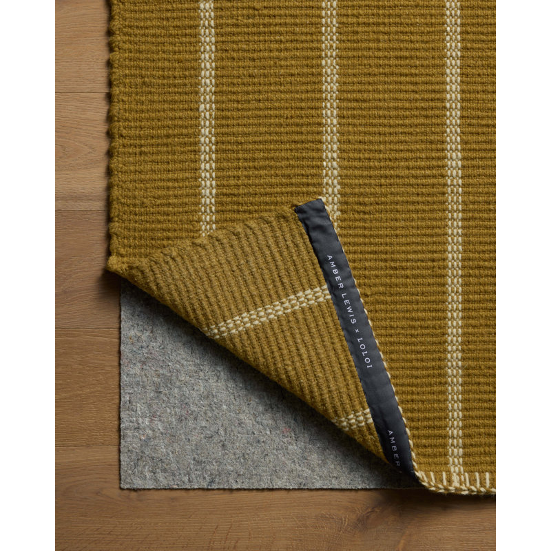 Tapis ocre / ivoire Amber Lewis x Loloi Harlan, Rectangle 7 pi 9 po x 9 pi 9 po