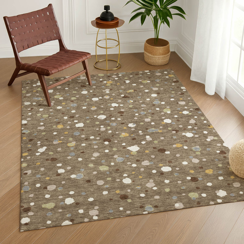 Machine Washable Indoor/Outdoor Chantille ACN2518 Geometric Rug, Rectangle 3' x 5', Brown