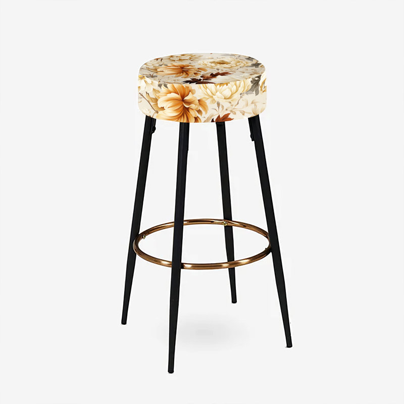 Rustic Brocade Elegance Victorian Pattern III - Floral Bar Stools Set Of 2