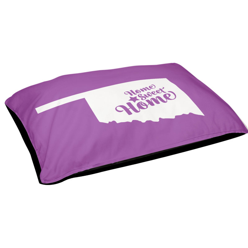 Coussin d'extérieur pour chien Home Sweet, Petit (l 28 po x P 18 po x H 6 po), Violet, Oklahoma City