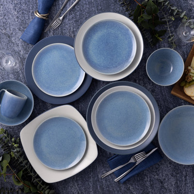 Service de vaisselle 12 pièces Colorwave Kiln Azure, service pour 4