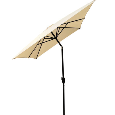Parasol rectangulaire de 6 pi x 9 pi brun clair, inclinable, facile à soulever et inclinable pour les cours et les piscines, rouille, bouton-poussoir