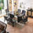 Modern Black Rectangular Solid Wood Dining Table-1801068274