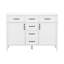 Meuble-lavabo de salle de bain de 48 pouces avec comptoir en composite, meuble-lavabo autoportant avec 4 tiroirs, 2 portes, étagères réglables et poignées.-2043061676