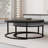 Carbon Steel Nesting Coffee Tables Set - Round Extendable Design with Durable Panel for Living Rooms-852533187