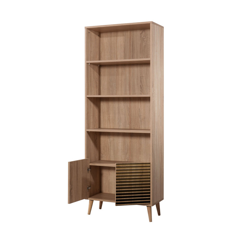 Bibliothèque standard H 77,95 "x l 29,53" Cuthbert, Brun, jaune, noir