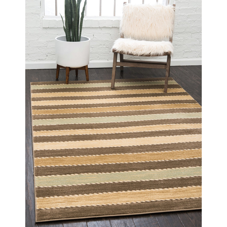 Vassar Striped Brown Area Rug