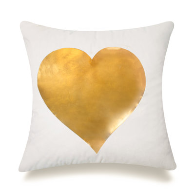 Gold&Silver Foil Print Throw Pillow
