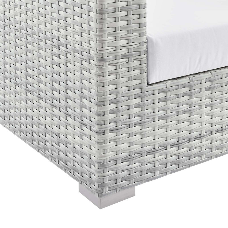 Convene Outdoor Patio Left-Arm Loveseat, Left Hand Facing, White
