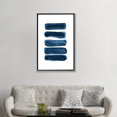 Coups de pinceau aquarelle bleu marine-reproduction d’art