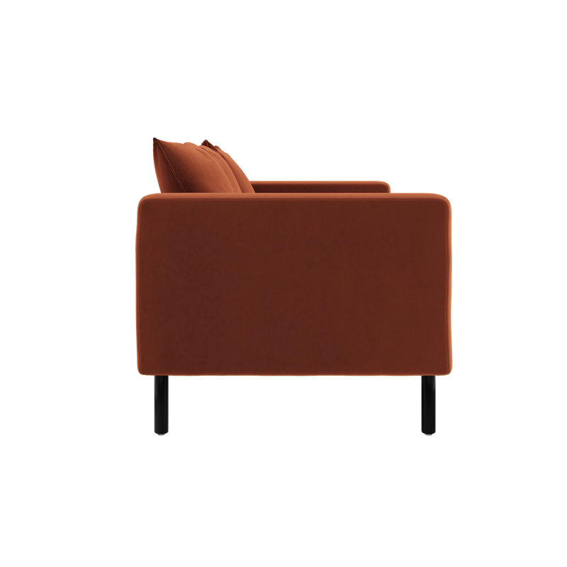 Essential Sofa, Amber Recycled Velvet, Metal