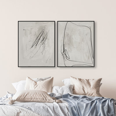 Modernist Set Canvas Abstract Print by Oliver Gal, Black Frame, 16 x 20