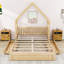 Grand lit plateforme avec tiroirs de rangement-504290095