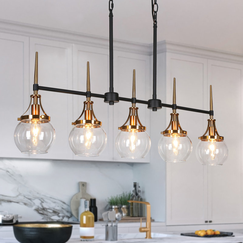 Loram 5 - Light 36" Wide Kitchen Island Linear Pendant