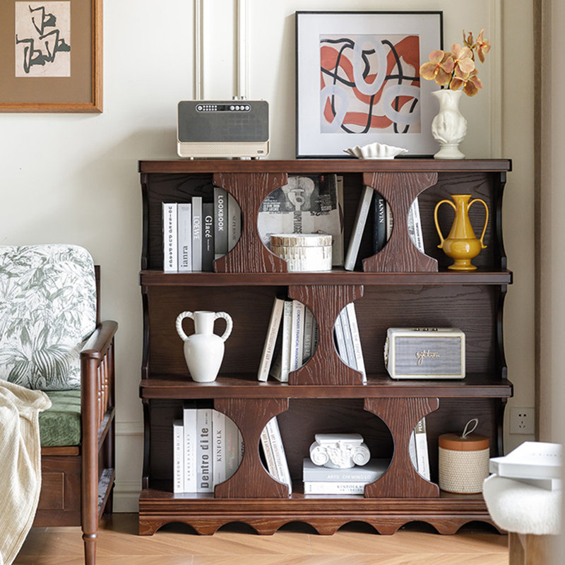 Bibliothèque de style rétro, H 47,24 po x l 47,24 po x P 12,4 po