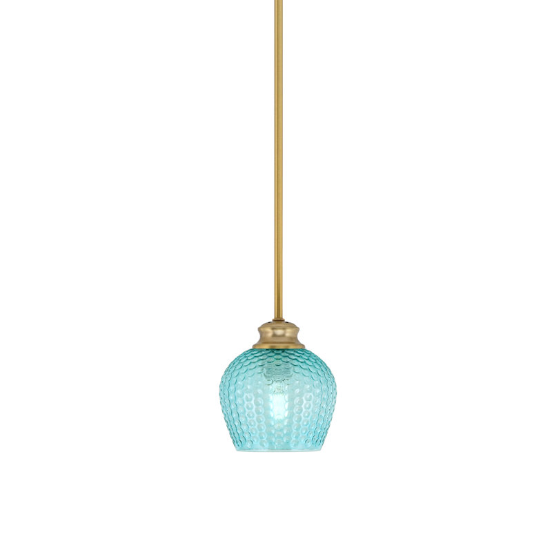 Luminaire suspendu Quapaw Zola, Laiton New Age, Cyan