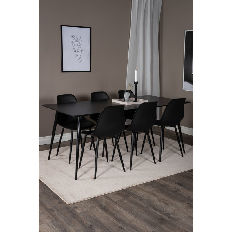 Alvarado 6 - Person Dining Set, Black