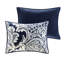 Housse de couette pour lit double / grand avec coussins de couleur contrastante et de manipulation de tissu 6 pièces avec support uni multicolore