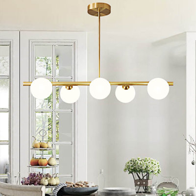 Lustre linéaire moderne pour îlot de cuisine à 5 lumières Yauhen