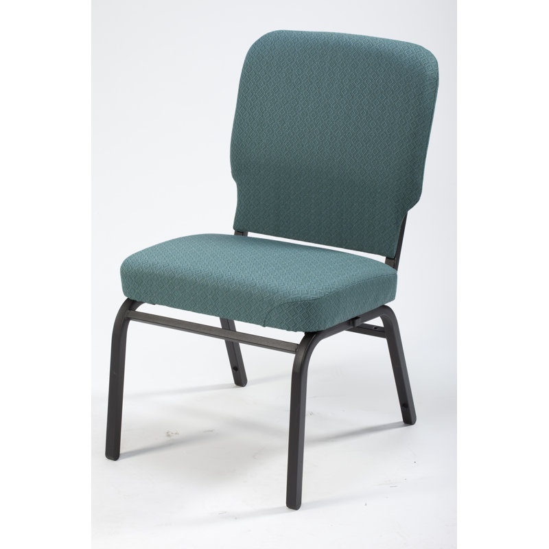 Chaise empilable robuste avec coussin 1040 Series, Tissu ardoise, Sans accoudoirs, Noir