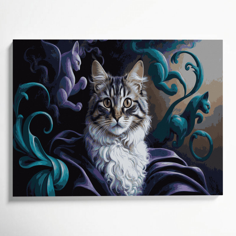 «Cats Foldex Grey», art mural sur toile, H 11 po x l 14 po