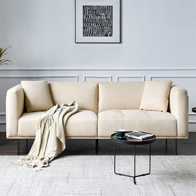 Causeuse-coussin modulaire 100% polyester crème