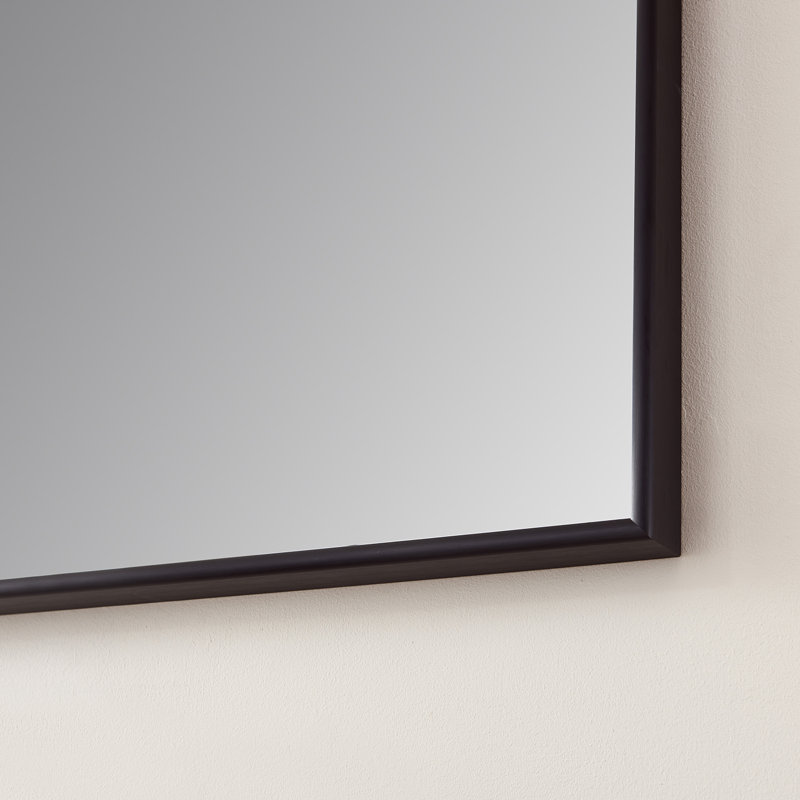 Wallace Metal Flat Wall Mirror, Matte Black, 32" x 24"