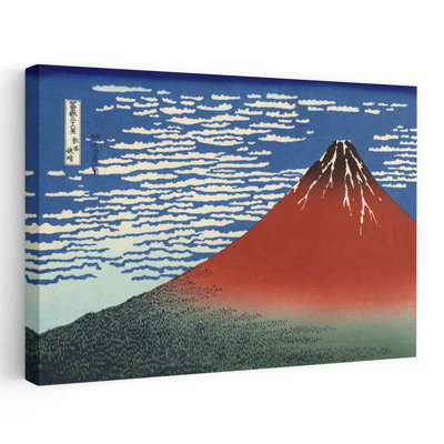 Fine Wind, Clear Morning C.1830-32 Classic Traditional Vintage Mountain Landscape Wall Art Print by Katsushika Hokusai - Wrapped Canvas Print