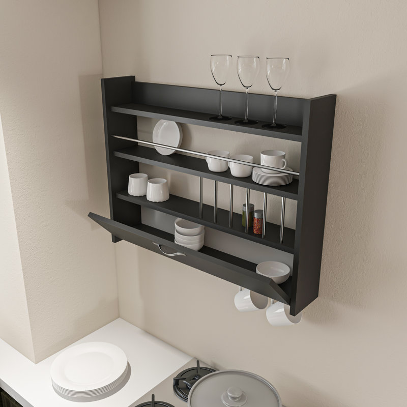 Degraff Cabinet Shelving Rack, Anthracite