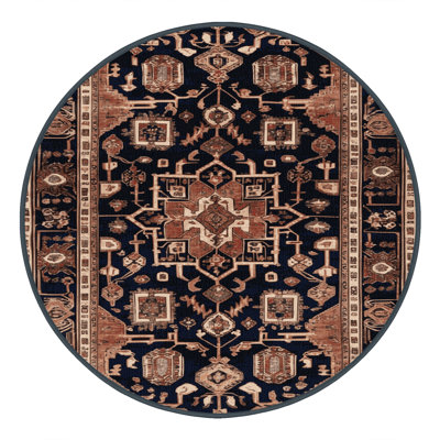 Machine Washable Persian Brown Area Rug